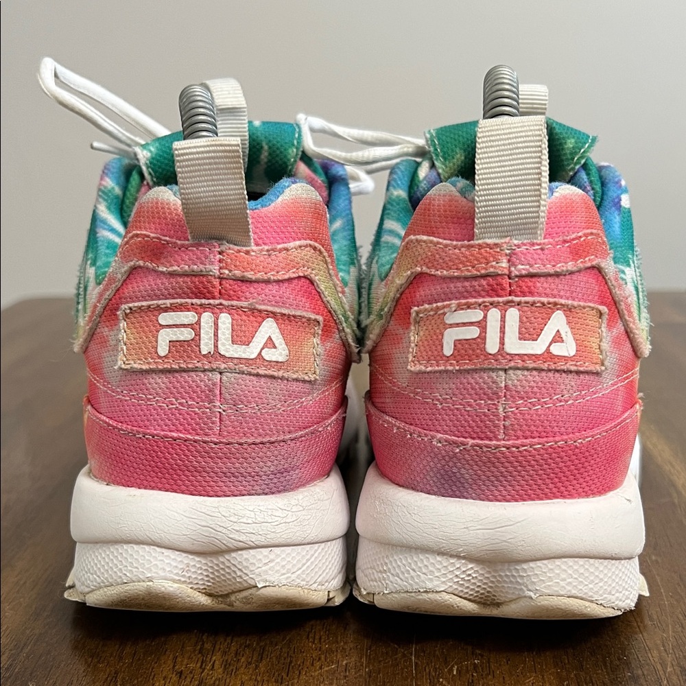 FILA Tie-Dye Canvas Disruptor Sneakers Chunk Platform Womens Size 8 - Picture 6 of 15